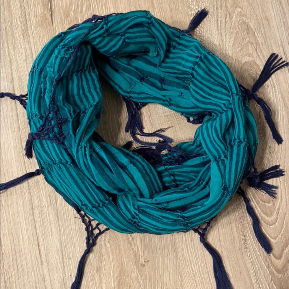 Navy & green infinity scarf from AE